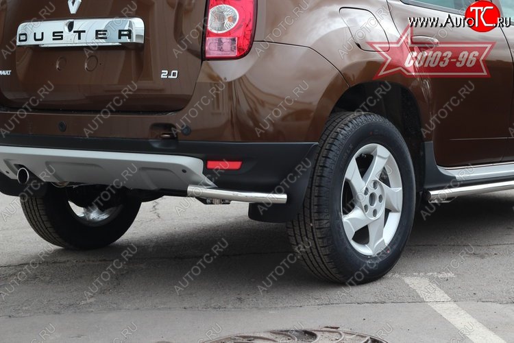 8 189 р. Защита заднего бампера из боковых уголков Souz-96 (d42) Renault Duster HS дорестайлинг (2010-2015)  с доставкой в г. Керчь
