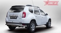 Фигурная защита заднего бампера диаметром 60 мм Souz-96 Renault Duster  HS (2010-2015) дорестайлинг