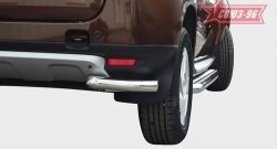 Угловая защита заднего бампера диаметр трубы 60 мм Souz-96 Renault Duster  HS (2010-2015) дорестайлинг