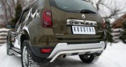 10 999 р. Защита заднего бампера из изогнутой трубы диаметром 42 мм (рестайлинг) SLITKOFF  Renault Duster  HS (2010-2021) дорестайлинг, рестайлинг  с доставкой в г. Керчь. Увеличить фотографию 2