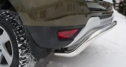 11 549 р. Защита заднего бампера (Ø63 мм волна, нержавейка) SLITKOFF  Renault Duster  HS (2015-2021) рестайлинг  с доставкой в г. Керчь. Увеличить фотографию 3