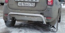 Фигурная защита заднего бампера диаметром 63.5 мм Металл Дизайн Renault Duster  HS (2010-2015) дорестайлинг