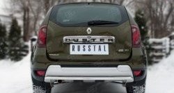 Одинарная защита заднего бампера из трубы диаметром 42 мм (рестайлинг) SLITKOFF Renault Duster  HS (2010-2021) дорестайлинг, рестайлинг