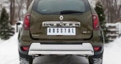 Одинарная защита заднего бампера из трубы диаметром 63 мм (рестайлинг) SLITKOFF Renault Duster  HS (2010-2021) дорестайлинг, рестайлинг