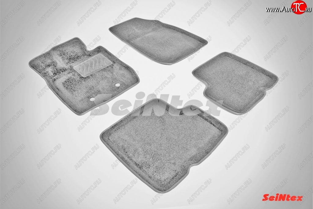 7 399 р. Износостойкие коврики в салон SeiNtex Premium 3D 4 шт. (ворсовые, серые)  Renault Duster  HS (2010-2015) дорестайлинг  с доставкой в г. Керчь