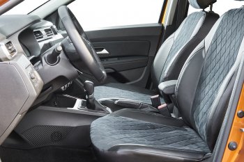 7 549 р. Чехлы для сидений Seintex Ромб Алькантара Renault Fluence рестайлинг (2012-2016) (Цвет: черный)  с доставкой в г. Керчь. Увеличить фотографию 3