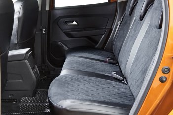 7 549 р. Чехлы для сидений Seintex Ромб Алькантара Renault Fluence рестайлинг (2012-2016) (Цвет: черный)  с доставкой в г. Керчь. Увеличить фотографию 2