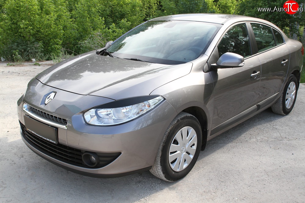 1 279 р. Реснички RA на фары дорестайлинг Renault Fluence дорестайлинг (2010-2012) (Неокрашенные)  с доставкой в г. Керчь