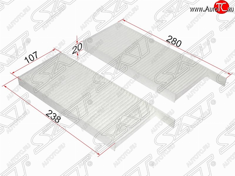 253 р. Фильтр салонный SAT (280/238х107х20 mm)  Renault Kangoo  KW0 - Master  FV,JV  с доставкой в г. Керчь
