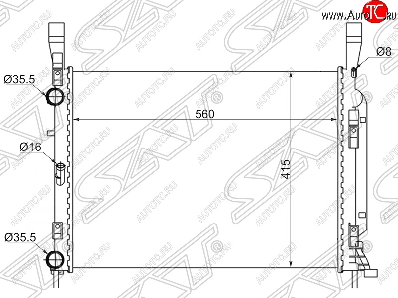 8 299 р. Радиатор двигателя SAT Renault Kangoo KW0 дорестайлинг (2008-2013)  с доставкой в г. Керчь