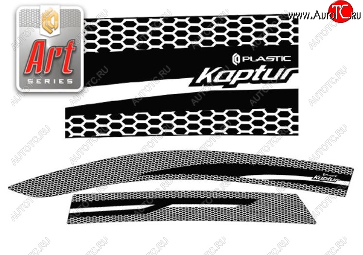 2 159 р. Дефлектора окон CA-Plastic  Renault Kaptur (2016-2025) дорестайлинг, рестайлинг (Серия Art белая, Без хром.молдинга)  с доставкой в г. Керчь