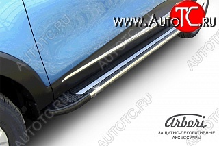 23 399 р. Порожки для ног Arbori Luxe Black  Renault Kaptur (2016-2025) дорестайлинг, рестайлинг  с доставкой в г. Керчь