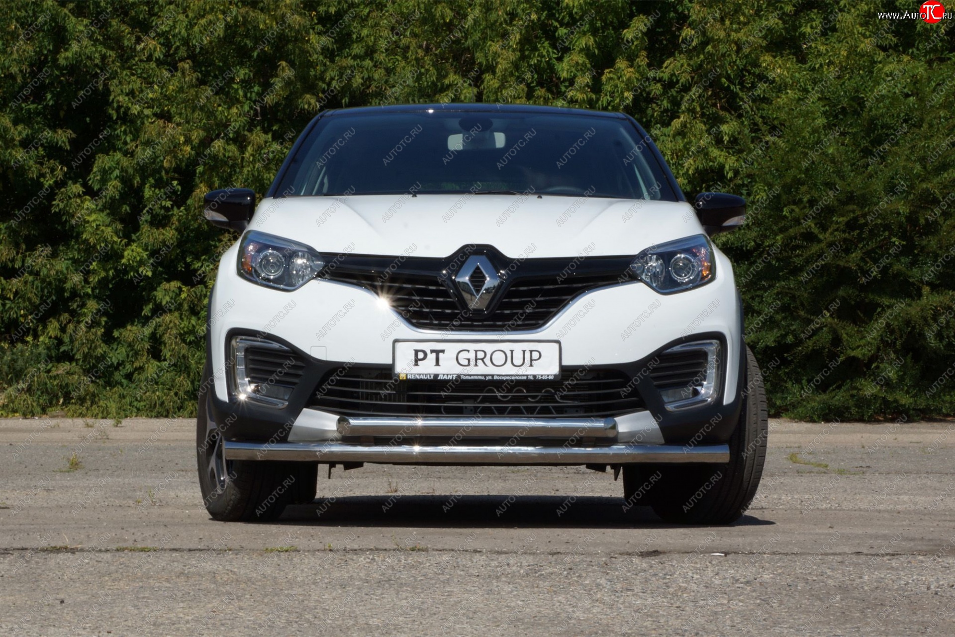 22 349 р. Защита переднего бампера двойная из труб d63/63 мм Petroil Tuning Renault Kaptur дорестайлинг (2016-2020) (Нержавеющая полированная сталь)  с доставкой в г. Керчь