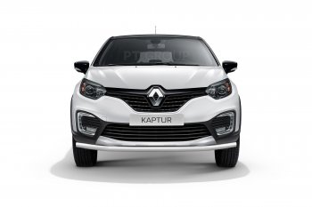 16 849 р. Защита переднего бампера одинарная из трубы d63 мм Petroil Tuning Renault Kaptur дорестайлинг (2016-2020) (Нержавеющая полированная сталь)  с доставкой в г. Керчь. Увеличить фотографию 2