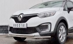 16 849 р. Защита переднего бампера (2 трубыØ42 мм, нержавейка) SLITKOFF Renault Kaptur дорестайлинг (2016-2020)  с доставкой в г. Керчь. Увеличить фотографию 4