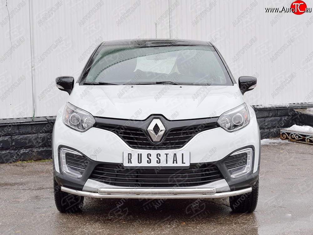 16 849 р. Защита переднего бампера (2 трубыØ42 мм, нержавейка) SLITKOFF Renault Kaptur дорестайлинг (2016-2020)  с доставкой в г. Керчь