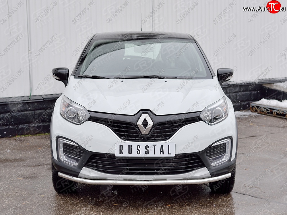 13 199 р. Защита переднего бампера (Ø42 мм, нержавейка) SLITKOFF Renault Kaptur дорестайлинг (2016-2020)  с доставкой в г. Керчь