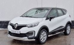 17 799 р. Защита переднего бампера (2 трубыØ63 и 42 мм, нержавейка) SLITKOFF  Renault Kaptur (2016-2020) дорестайлинг  с доставкой в г. Керчь. Увеличить фотографию 2