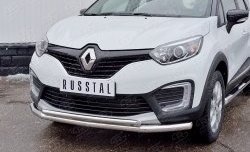 17 799 р. Защита переднего бампера (2 трубыØ63 и 42 мм, нержавейка) SLITKOFF  Renault Kaptur (2016-2020) дорестайлинг  с доставкой в г. Керчь. Увеличить фотографию 3