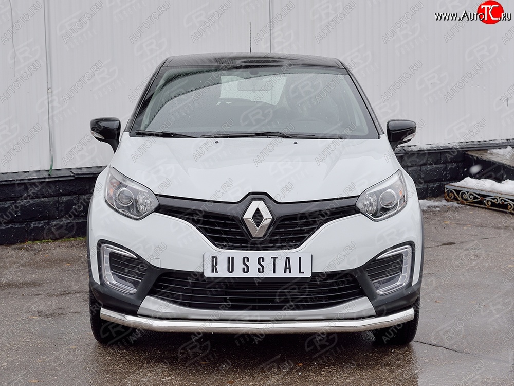15 449 р. Защита переднего бампера (Ø63 мм, нержавейка) SLITKOFF Renault Kaptur дорестайлинг (2016-2020)  с доставкой в г. Керчь