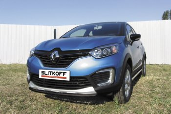 Защита переднего бампера из трубы d42 Slitkoff Renault Kaptur (2016-2020) дорестайлинг