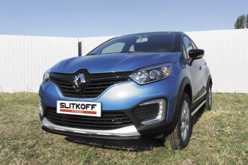 Защита переднего бампера из трубы d42 Slitkoff Renault Kaptur (2016-2020) дорестайлинг