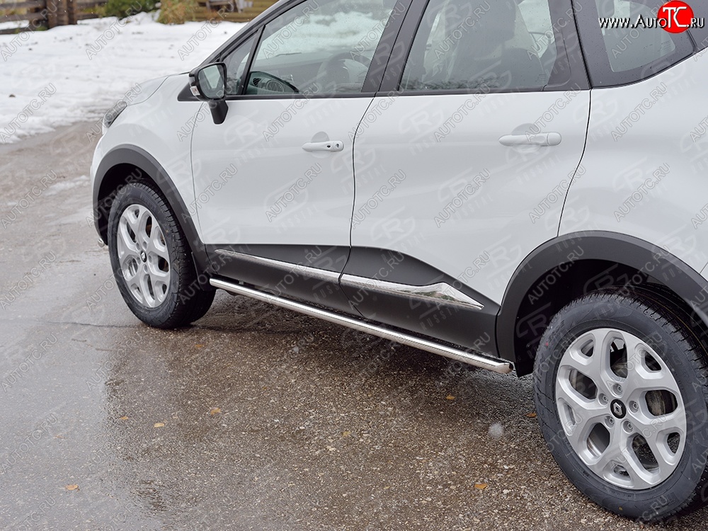 15 599 р. Защита порогов из круглой трубы диаметром 42 мм SLITKOFF  Renault Kaptur (2016-2025) дорестайлинг, рестайлинг  с доставкой в г. Керчь