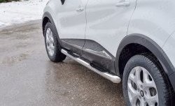 24 549 р. Защита порогов с пластиковыми вставками для ног из овальной трубы диаметром 75x42 мм SLITKOFF  Renault Kaptur (2016-2025) дорестайлинг, рестайлинг  с доставкой в г. Керчь. Увеличить фотографию 2