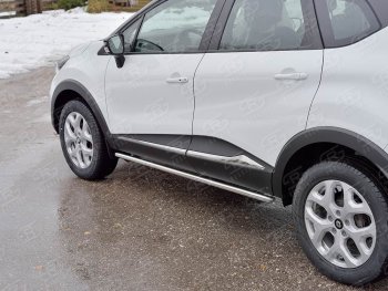 15 599 р. Защита порогов из круглой трубы диаметром 42 мм SLITKOFF v3  Renault Kaptur (2016-2025) дорестайлинг, рестайлинг  с доставкой в г. Керчь. Увеличить фотографию 3