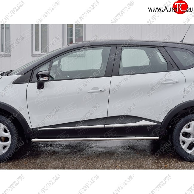 15 599 р. Защита порогов из круглой трубы диаметром 42 мм SLITKOFF v3  Renault Kaptur (2016-2025) дорестайлинг, рестайлинг  с доставкой в г. Керчь