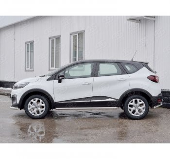19 549 р. Защита порогов из круглой трубы диаметром 63 мм SLITKOFF v3  Renault Kaptur (2016-2025) дорестайлинг, рестайлинг  с доставкой в г. Керчь. Увеличить фотографию 2