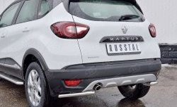 12 699 р. Защита заднего бампера (Ø42 мм уголки, нержавейка) SLITKOFF  Renault Kaptur (2016-2020) дорестайлинг  с доставкой в г. Керчь. Увеличить фотографию 3