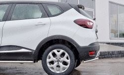 12 699 р. Защита заднего бампера (Ø42 мм уголки, нержавейка) SLITKOFF  Renault Kaptur (2016-2020) дорестайлинг  с доставкой в г. Керчь. Увеличить фотографию 4