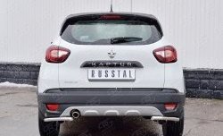 Защита заднего бампера (Ø42 мм уголки, нержавейка) SLITKOFF Renault Kaptur (2016-2020) дорестайлинг