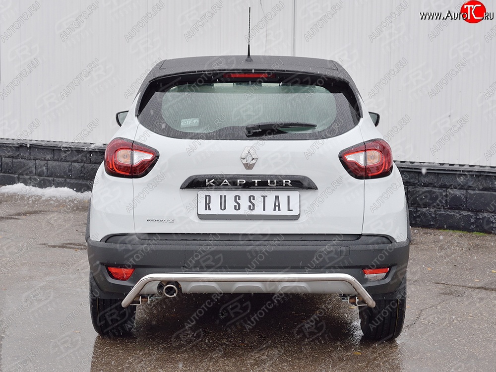 13 999 р. Защита заднего бампера (Ø42 мм волна, нержавейка) SLITKOFF  Renault Kaptur (2016-2020) дорестайлинг  с доставкой в г. Керчь