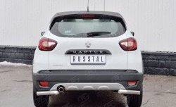 Защита заднего бампера (Ø63 мм уголки, нержавейка) SLITKOFF Renault Kaptur (2016-2020) дорестайлинг