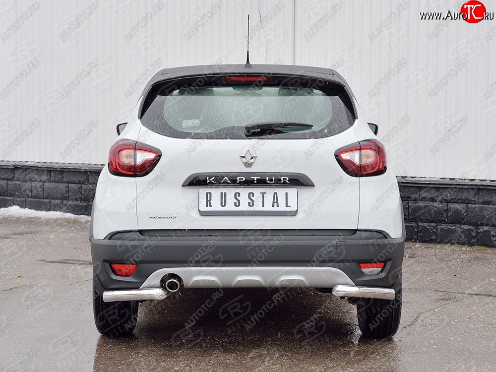 13 849 р. Защита заднего бампера (Ø63 мм уголки, нержавейка) SLITKOFF Renault Kaptur дорестайлинг (2016-2020)  с доставкой в г. Керчь
