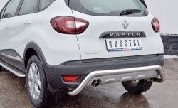 16 449 р. Защита заднего бампера (Ø63 мм волна под машину, нержавейка) SLITKOFF  Renault Kaptur (2016-2020) дорестайлинг  с доставкой в г. Керчь. Увеличить фотографию 3