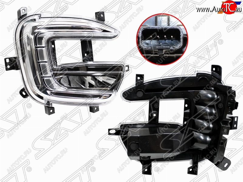 5 999 р. Правая противотуманная фара SAT (LED c ДХО) Renault Kaptur дорестайлинг (2016-2020)  с доставкой в г. Керчь