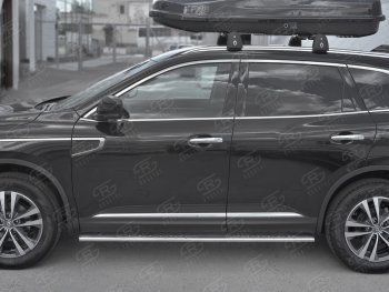 16 649 р. Пороги труба 75х42 Russtal (овал с проступью) Renault Koleos 2 (2016-2025)  с доставкой в г. Керчь. Увеличить фотографию 2