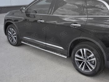 16 649 р. Пороги труба 75х42 Russtal (овал с проступью) Renault Koleos 2 (2016-2025)  с доставкой в г. Керчь. Увеличить фотографию 3