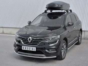 14 999 р. Защита переднего бампера (Ø42 мм, нержавейка) SLITKOFF Renault Koleos 2 (2016-2025)  с доставкой в г. Керчь. Увеличить фотографию 2