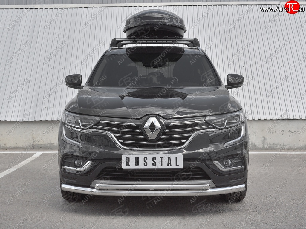 21 749 р. Защита переднего бампера (2 трубы Ø63 и 42 мм, нержавейка) SLITKOFF Renault Koleos 2 (2016-2025)  с доставкой в г. Керчь