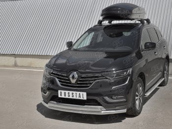 16 099 р. Защита переднего бампера (2 трубы Ø63 и 75х42 мм, нержавейка) Russtal Renault Koleos 2 (2016-2025)  с доставкой в г. Керчь. Увеличить фотографию 2