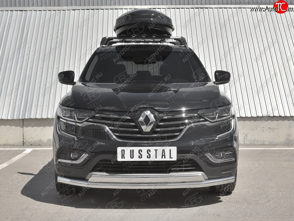 16 099 р. Защита переднего бампера (2 трубы Ø63 и 75х42 мм, нержавейка) Russtal Renault Koleos 2 (2016-2025)  с доставкой в г. Керчь