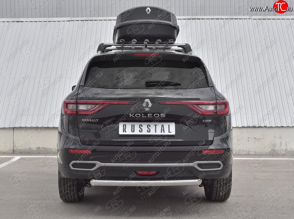 14 999 р. Защита заднего бампера (Ø63 мм, нержавейка) SLITKOFF  Renault Koleos  2 (2016-2025)  с доставкой в г. Керчь