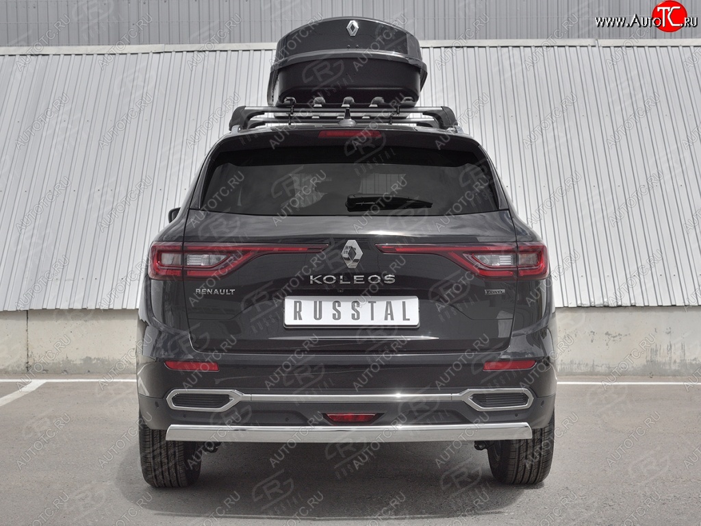11 549 р. Защита заднего бампера (Ø75х42 мм, нержавейка) Russtal Renault Koleos 2 (2016-2025)  с доставкой в г. Керчь