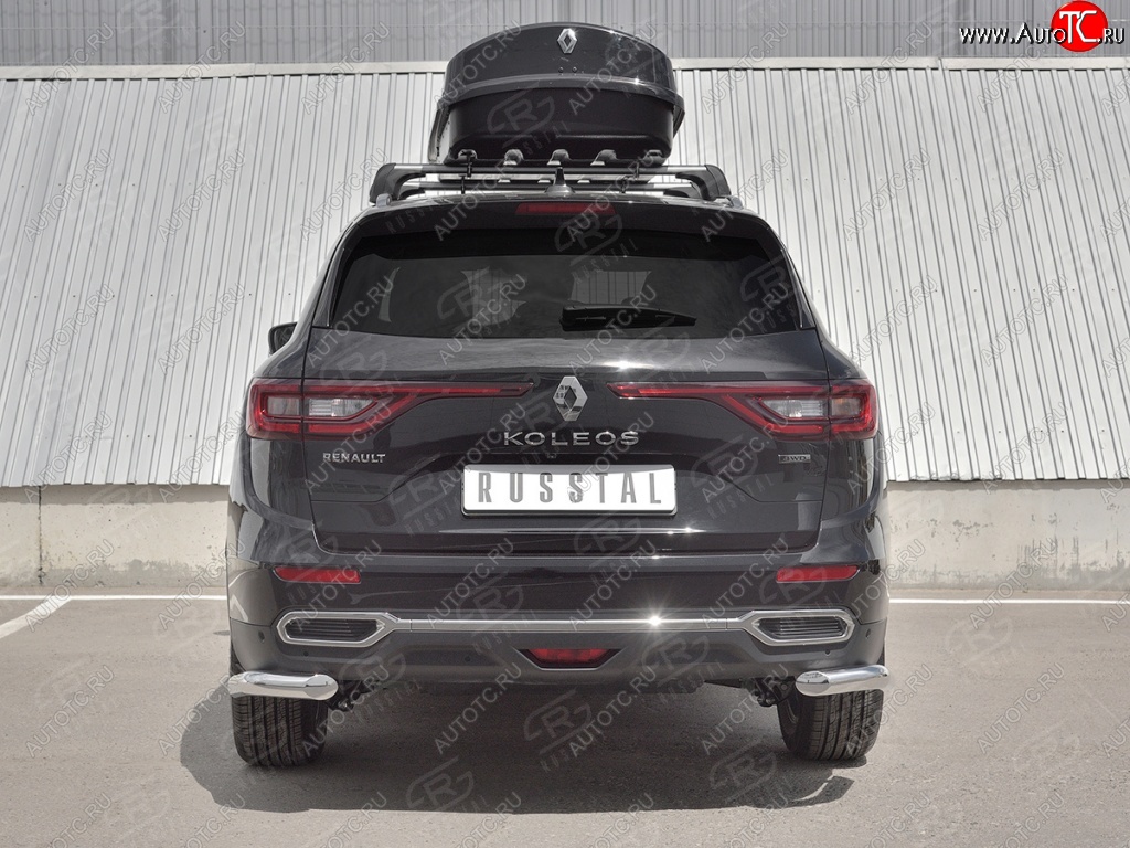 17 849 р. Защита заднего бампера (Ø63 мм уголки, нержавейка) SLITKOFF  Renault Koleos  2 (2016-2025)  с доставкой в г. Керчь