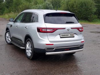 Защита заднего бампера (овальная) ТСС (нержавейка d 72х42 мм) Renault Koleos  2 (2016-2025)