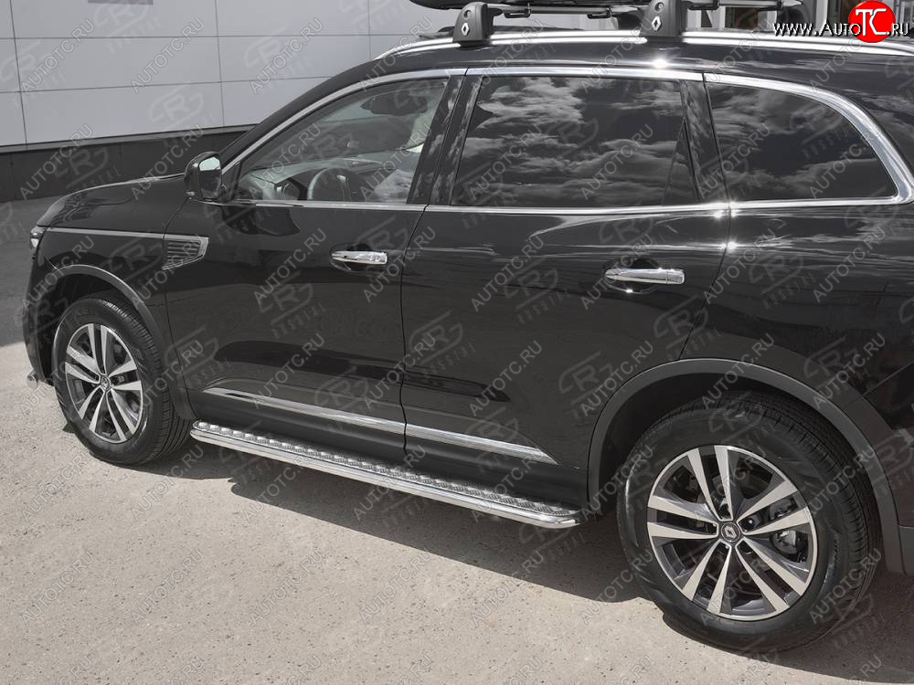 24 649 р. Пороги SLITKOFF d42 с листом  Renault Koleos  2 (2016-2025) (лист алюминий, труба нержавейка)  с доставкой в г. Керчь